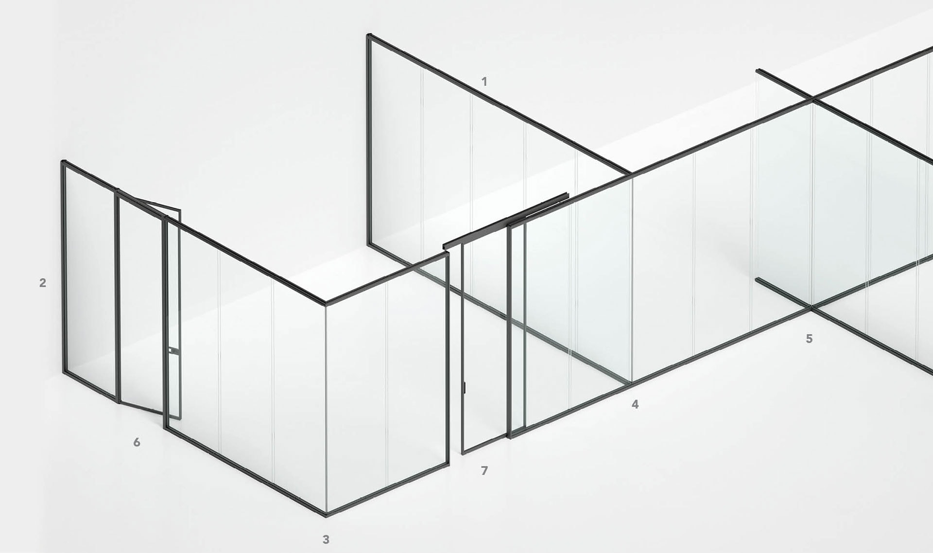 Стеклянная перегородка ADL Mies Double Glass — конструкция и детали