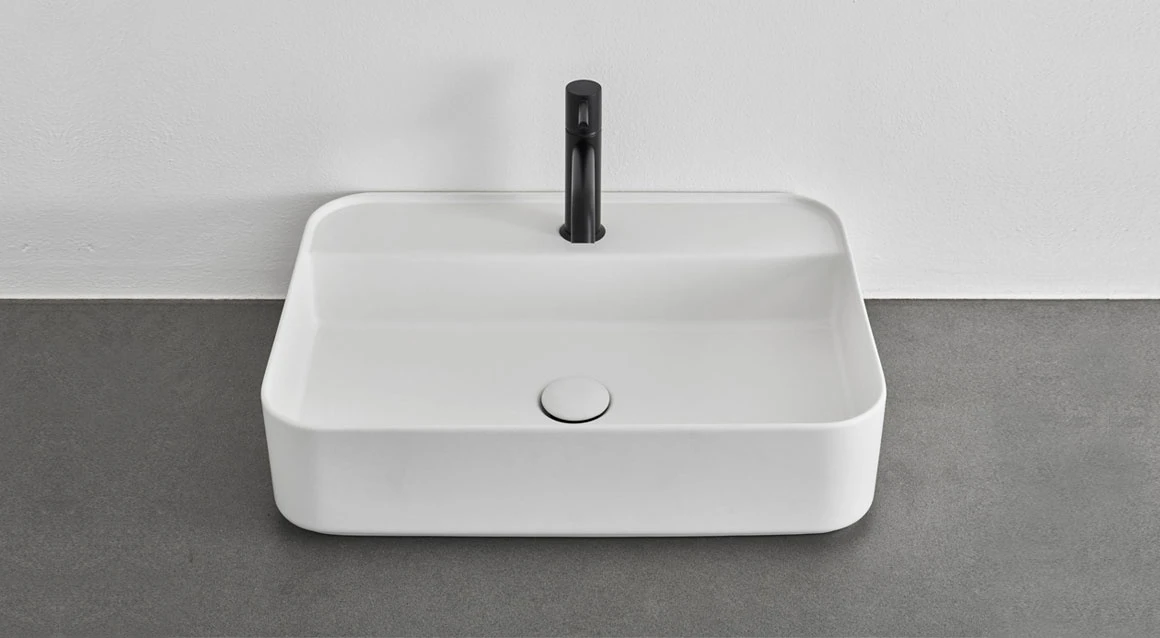 Прямоугольная раковина Shui Comfort с одним отверстием. Ceramica Cielo