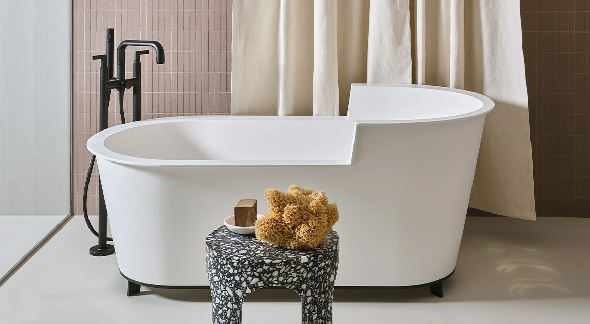 Ванна Ofelia из Solid Surface с каркасом Ceramica Cielo