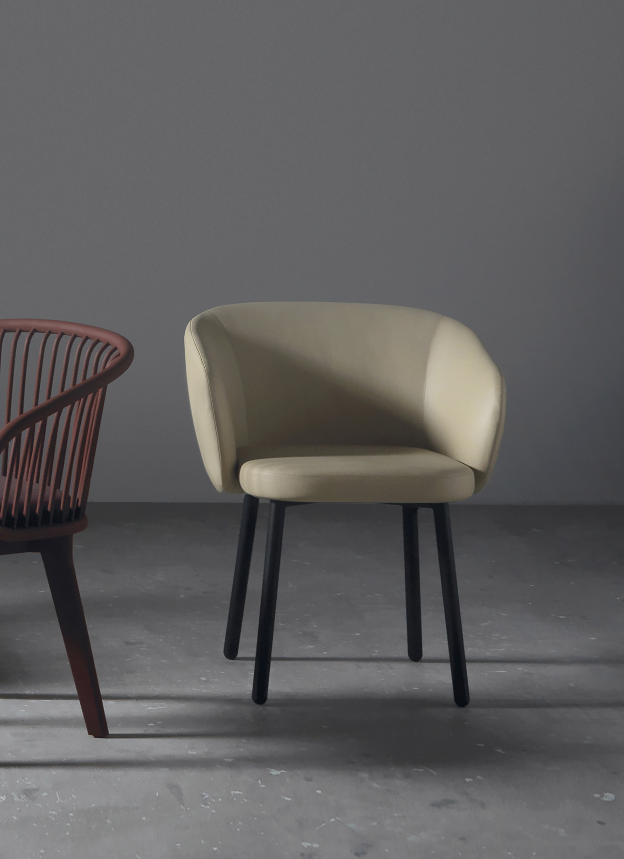 Стул Expormim HUMA UPHOLSTERED DINING WITH METAL LEGS