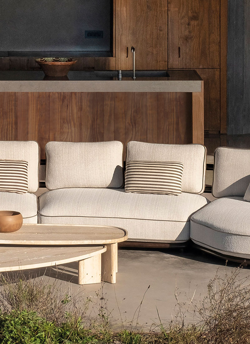 Уличный диван Expormim MERIDIES DOUBLE CENTRAL WITH SOLID WOOD FRAME