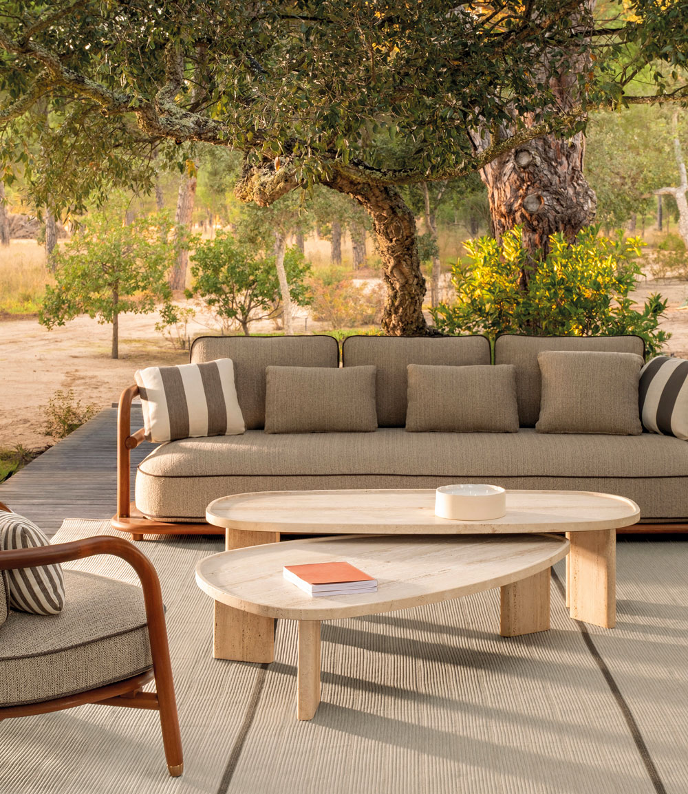 Уличный столик Expormim MERIDIES TRAVERTINE OVAL COFFEE