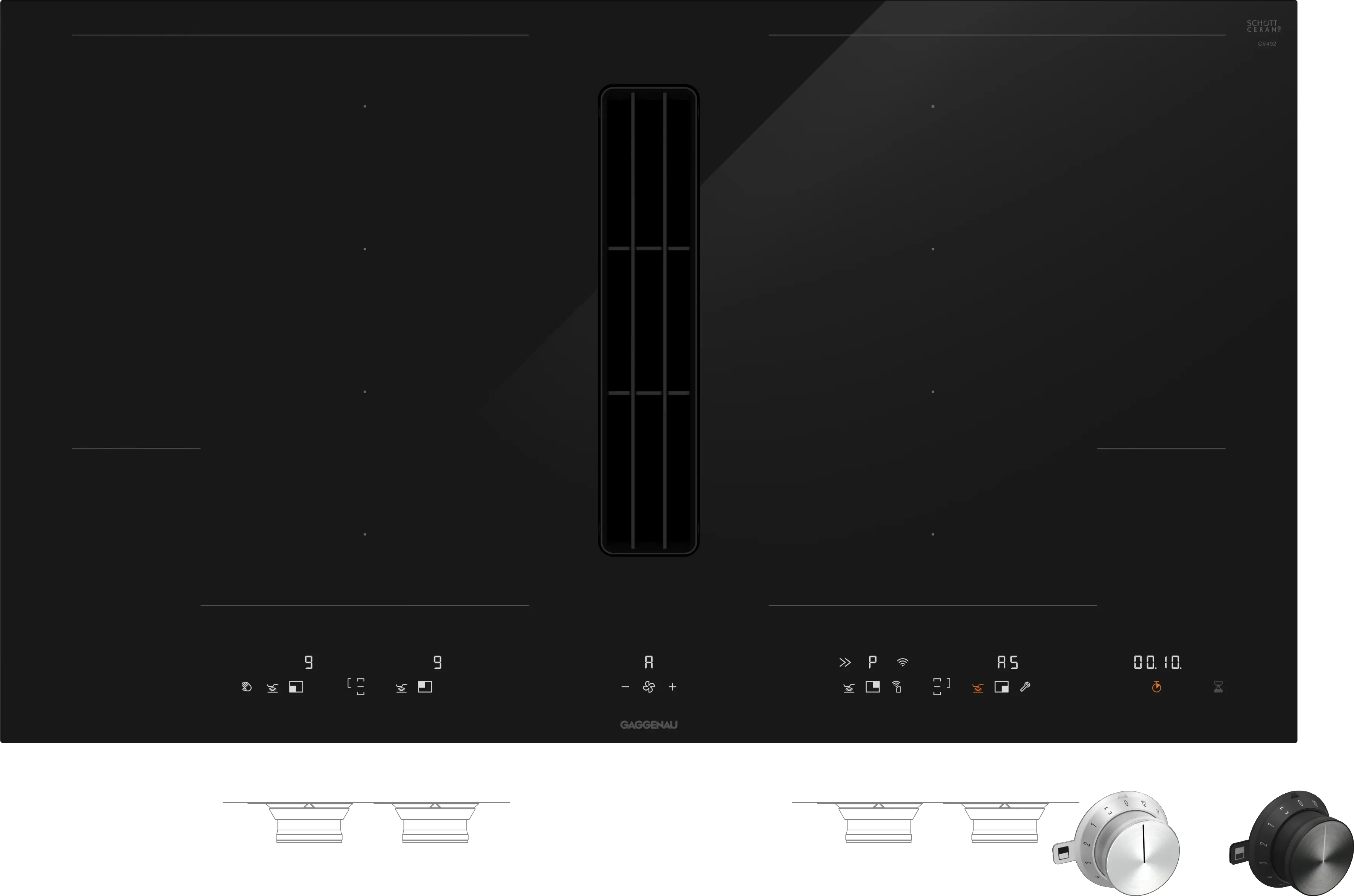 Индукционная варочная панель Flex со встроенной вытяжкой Gaggenau CV492105