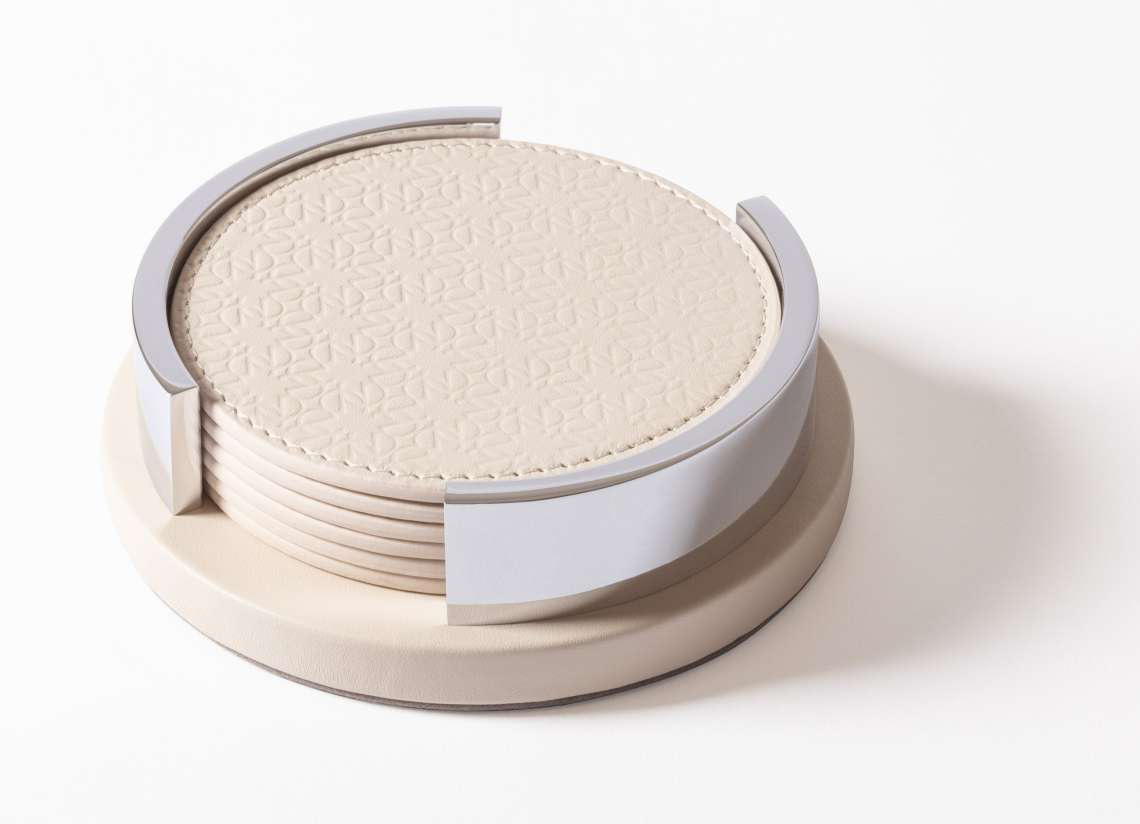 Кожаная подставка для подставок Monogram