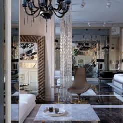 Versace Home зеркало, журнальный стол от Antonovich Home
