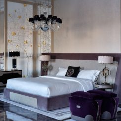 Vittoria Frigerio кровать, прикроватный столик от Antonovich Home